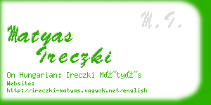 matyas ireczki business card